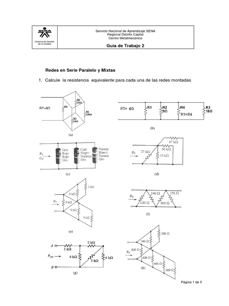 Guia de Ejercicios | PDF | Resistencia Eléctrica y Conductancia ...