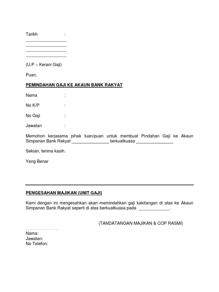 Surat Pindah Gaji Pdf