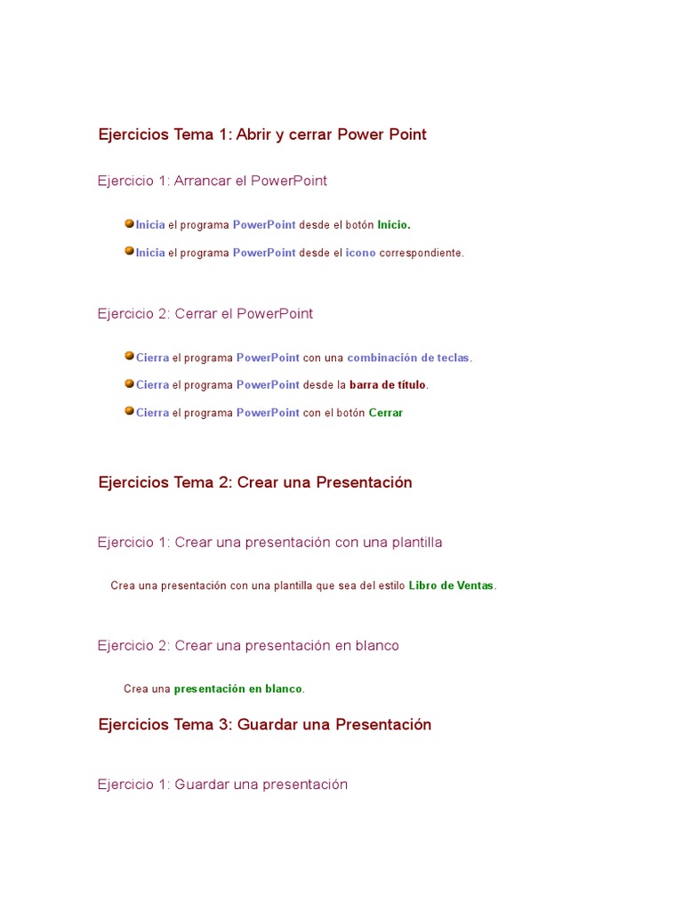 Ejercicios Power Point | PDF | Microsoft PowerPoint | Informática y ...