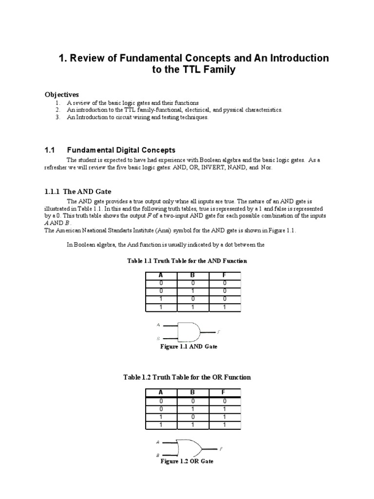 Experiment 1 | PDF | Logic Gate | Digital Electronics