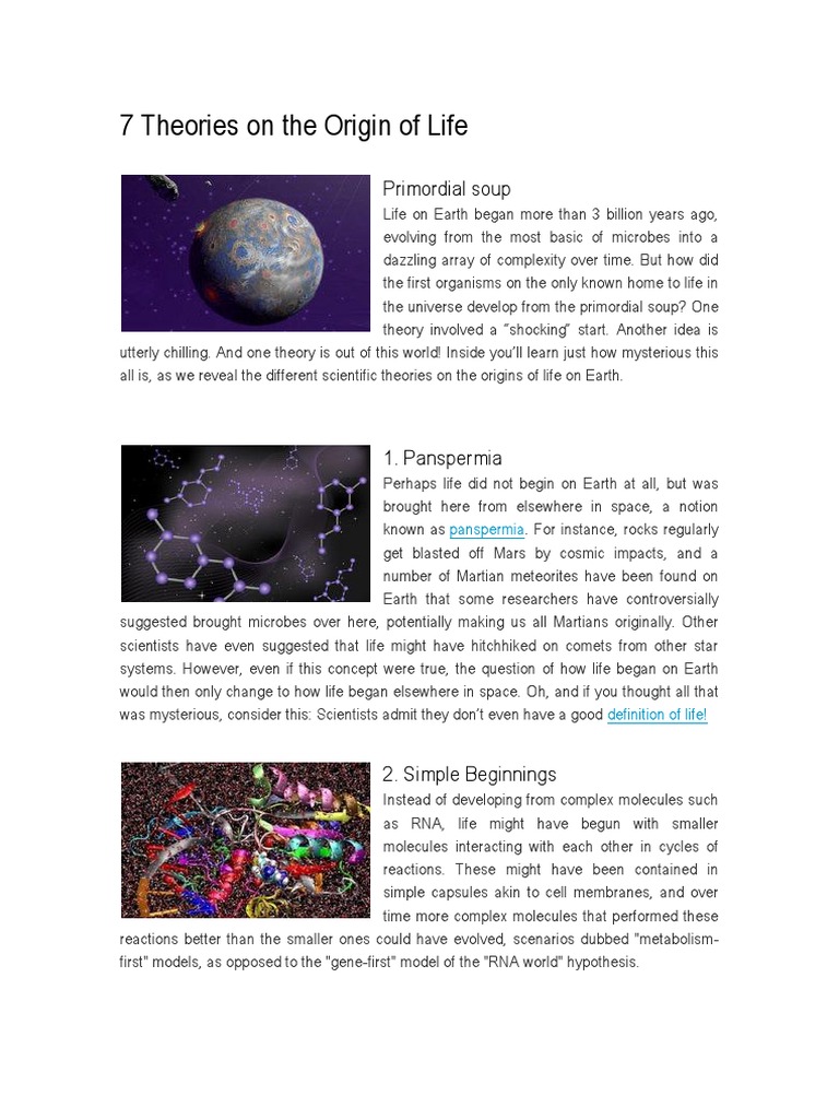 origin of life essay introduction