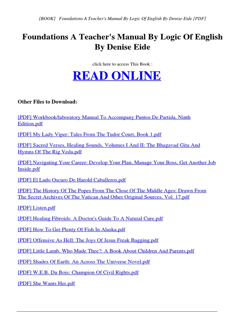 Foundations Teacher's Manual PDF | PDF | Portable Document Format
