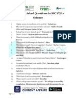 Previously Asked Questions in SSC CGL Science