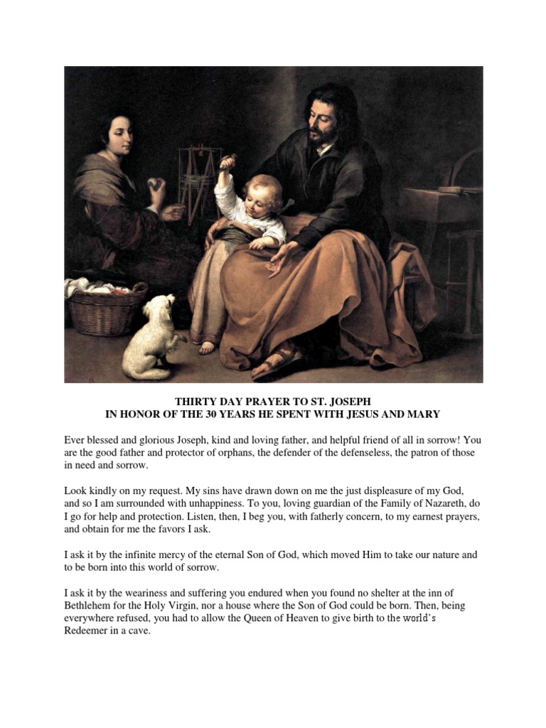 Thirty Day Prayer To ST Joseph | Download Free PDF | Saint Joseph ...