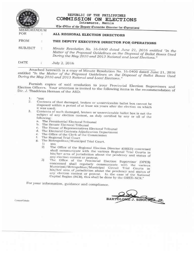 Minute Resolution 16 0400 | PDF