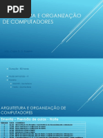 Aoc Arquitetura e Organização de Computadores