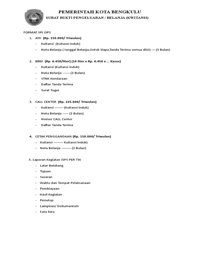 Format Spj Jspsdocx