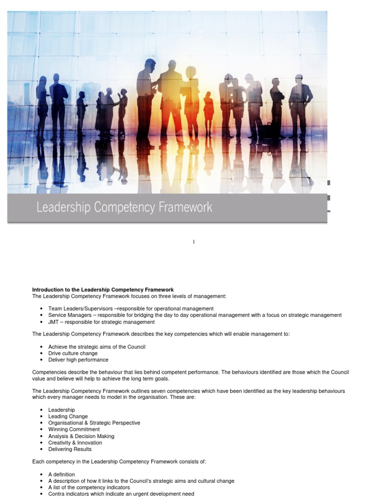 Leadership Competency Framework Overview | PDF | Competence (Human ...