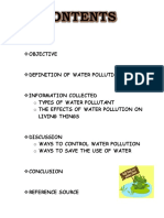 Water Pollution Contents