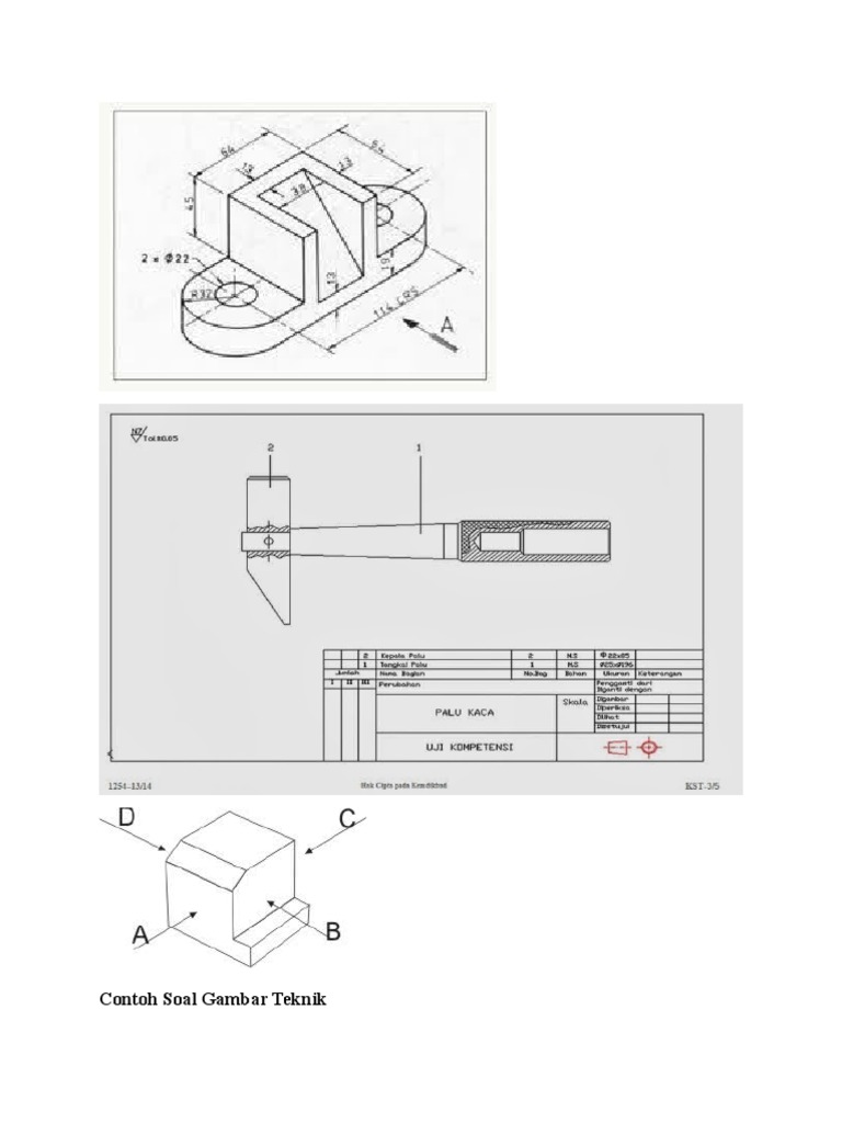 Contoh Soal Gambar Teknik