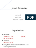 Theory of Computing: MAS 714 Hartmut Klauck