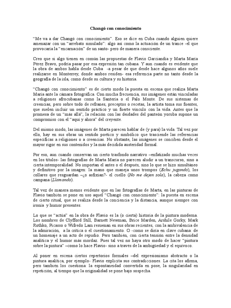 Changó: Arte y Cultura Cubana Contemporánea | PDF | Pinturas | Cuba