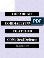 You Are All Cordially Invited To Attend C09's Oral Defense