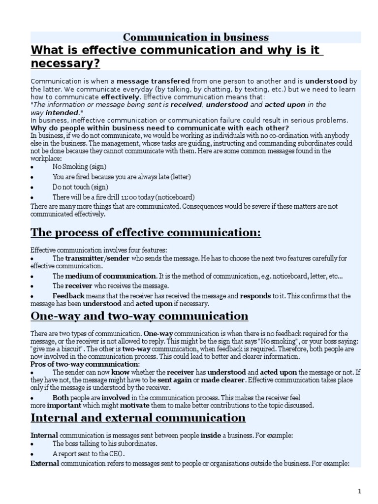 Communication in Business | PDF | Niche Market | Promotion (Marketing)