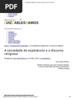 A Sociedade Do Espetáculo e o Discurso Religioso _ Luiz Carlos Ramos
