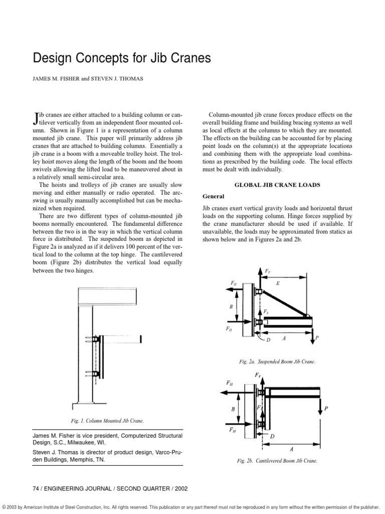 Design Concept For Jib Crane PDF | PDF | Crane (Machine) | Bending