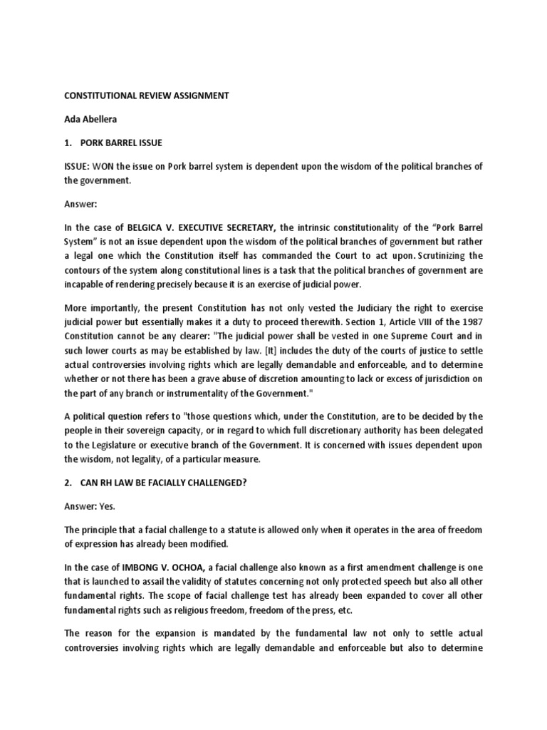 Constitutional Review Assignment PDF Judiciaries Sovereign Immunity