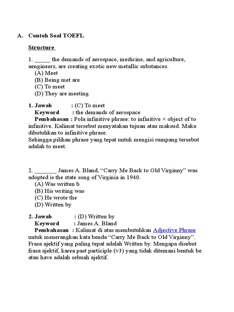Contoh Soal Toefl Onomastics Languages