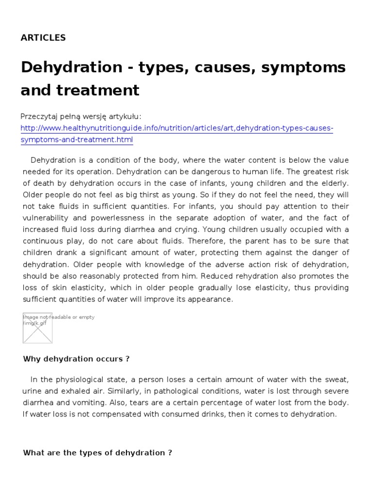 Dehydration Types Causes Symptoms and Treatment Dehydration Water