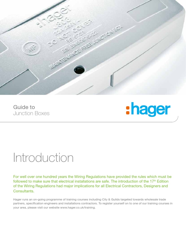 Hager Junction Box Installation Guide | PDF | Electrical Wiring ...