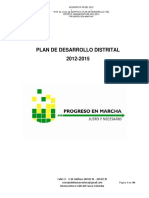 Plan de Desarrollo Distrital 2012-2015