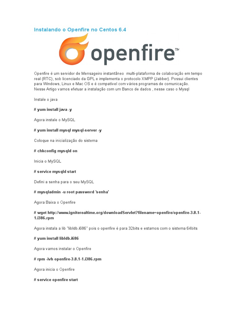 Instalação do Openfire no CentOS 6.4 | PDF | Diretório ativo ...