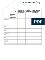 Child Development Table