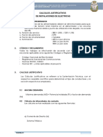 Cálculos eléctricos mejora servicio educativo IE 009