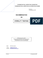 PI 012-3 Recommendation On Sterility Testing