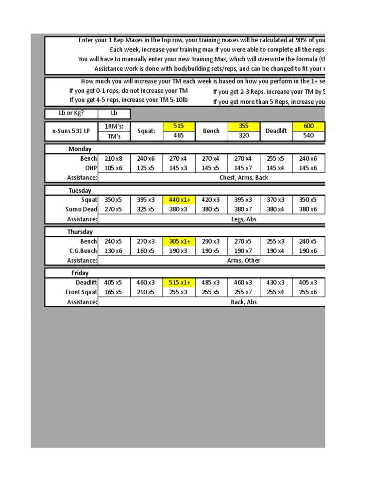 n-Suns 531 LP Training Guide | PDF | Athletic Sports | Individual Sports