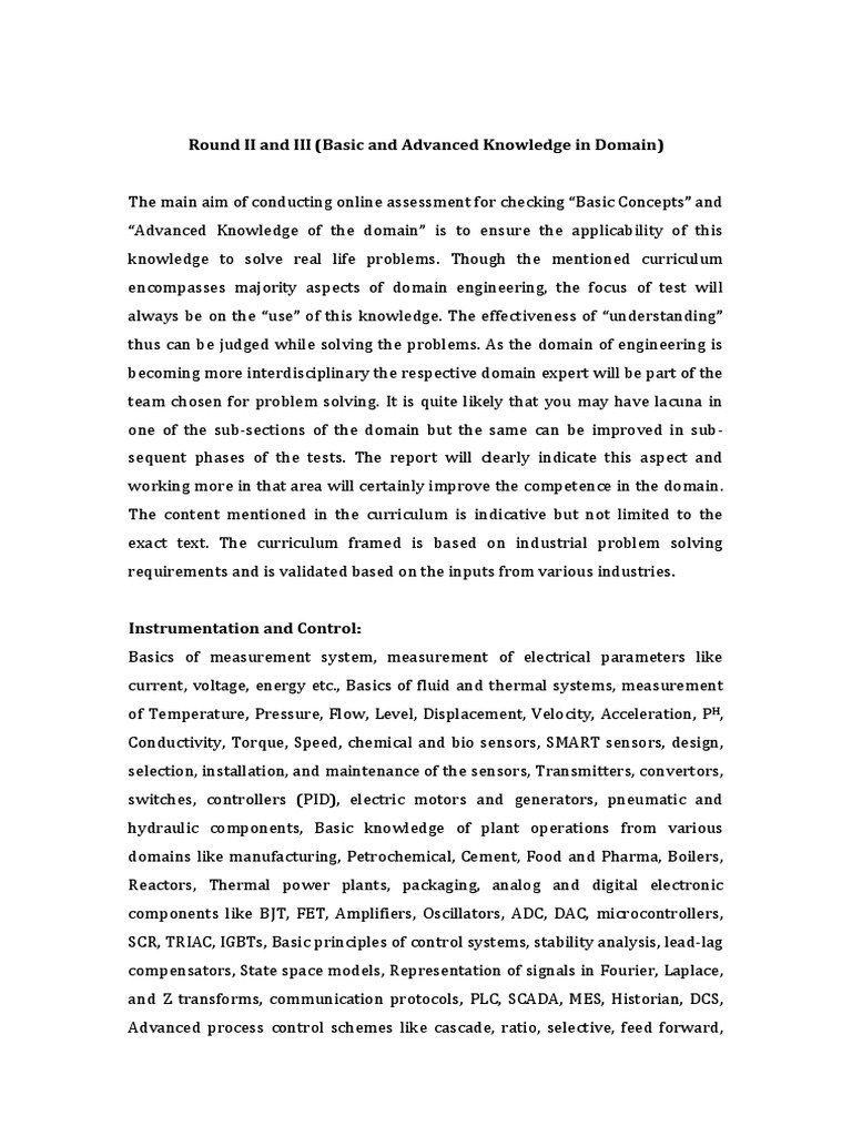 Domain Knowledge Assessment Guide | PDF | Computer Engineering ...
