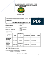 Situación Socioeconómica en El Distrito de Ingenio Provincia de Huancayo 2017 I Final