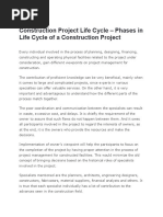 Construction Project Life Cycle