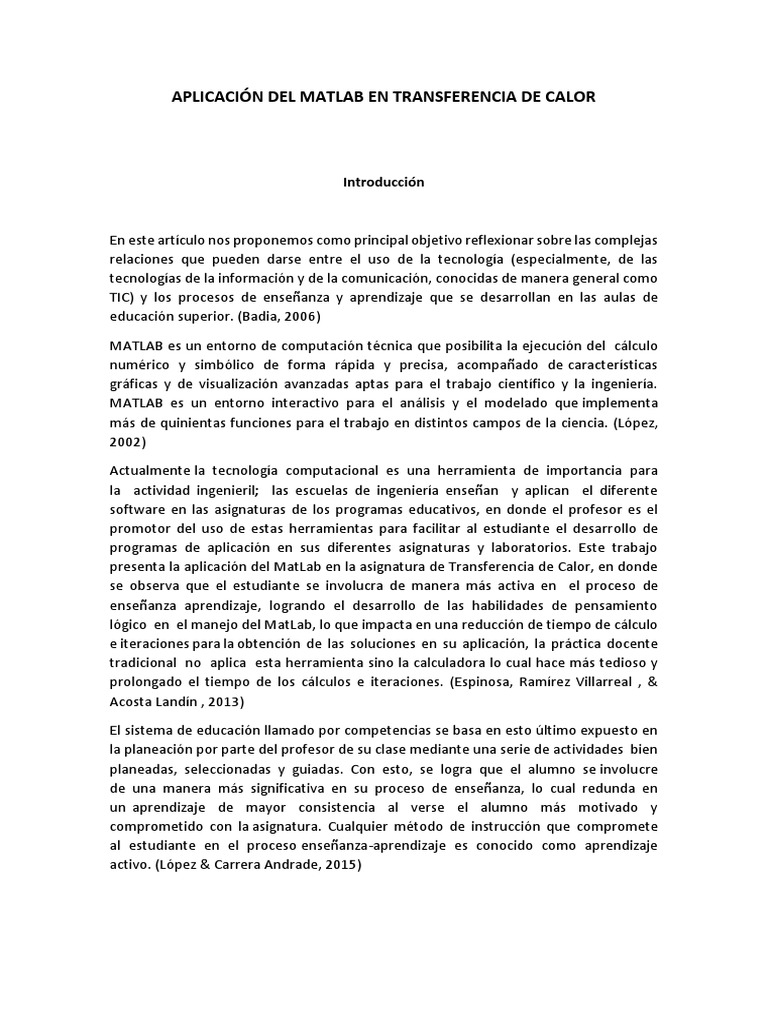 MATLAB en Transferencia de Calor | PDF | Calor | Matlab