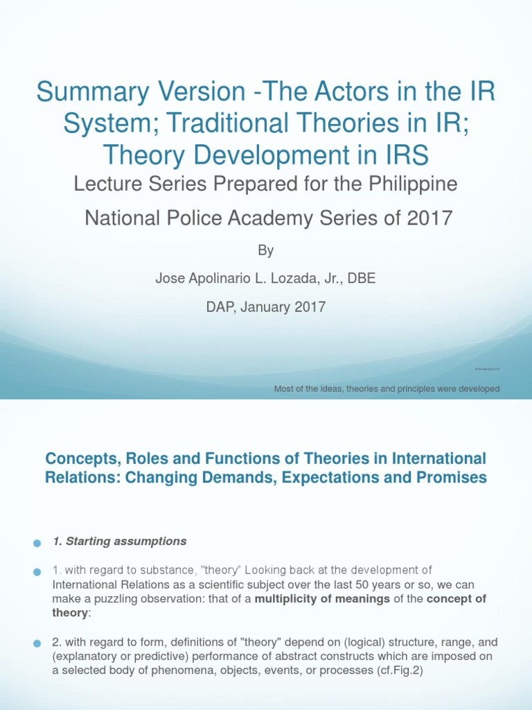 International relations theory definitions
