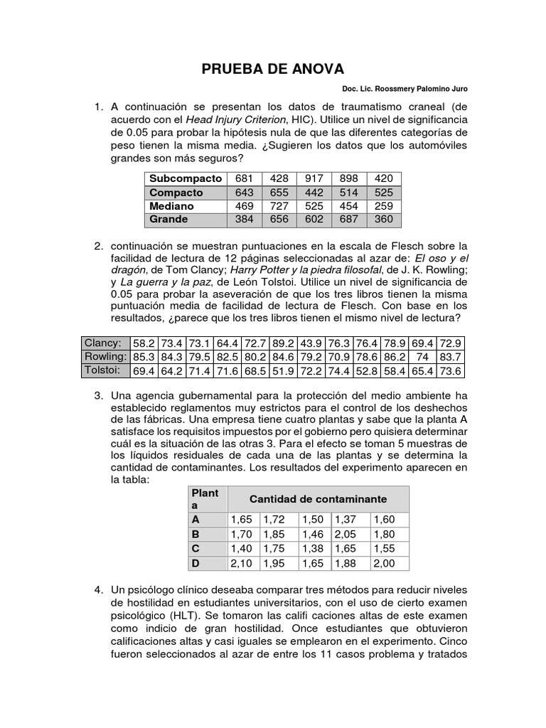 Prueba de Anova | PDF | Naturaleza