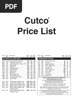 Cutco Price List 8-19-15