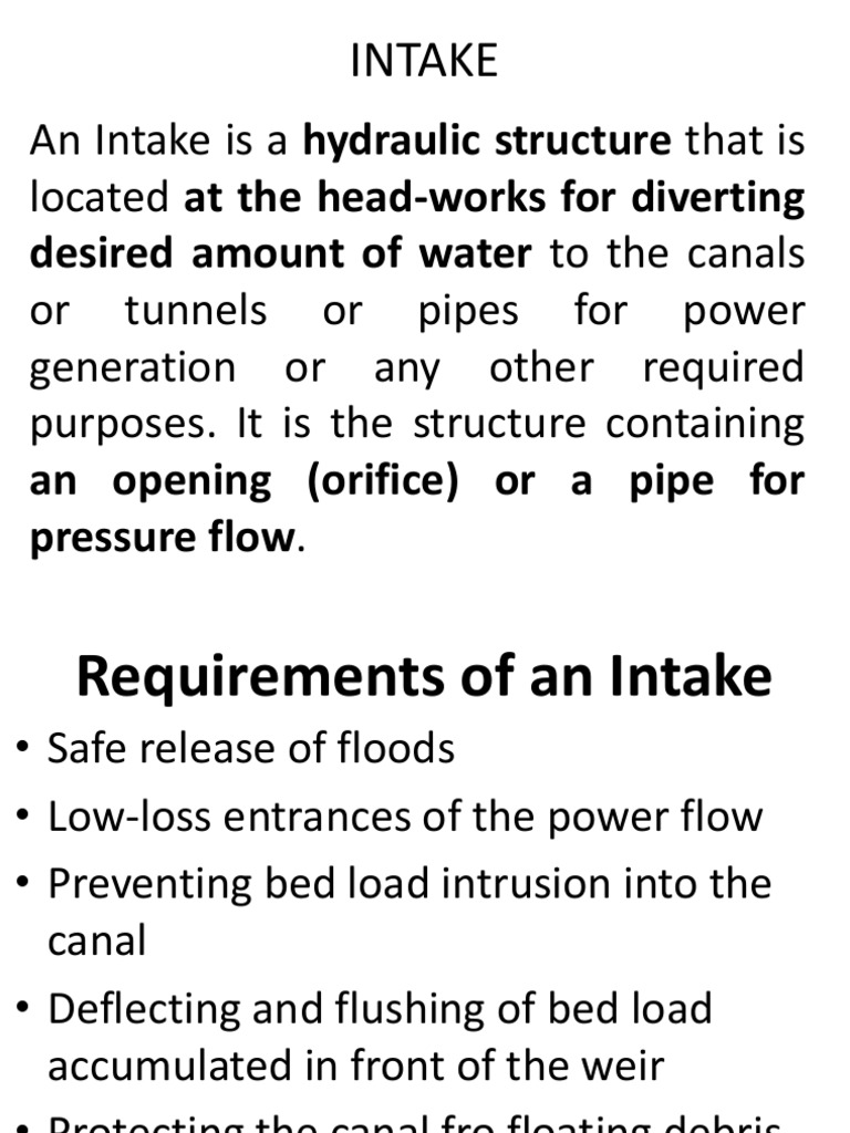 Intake Structure Revised River Dam