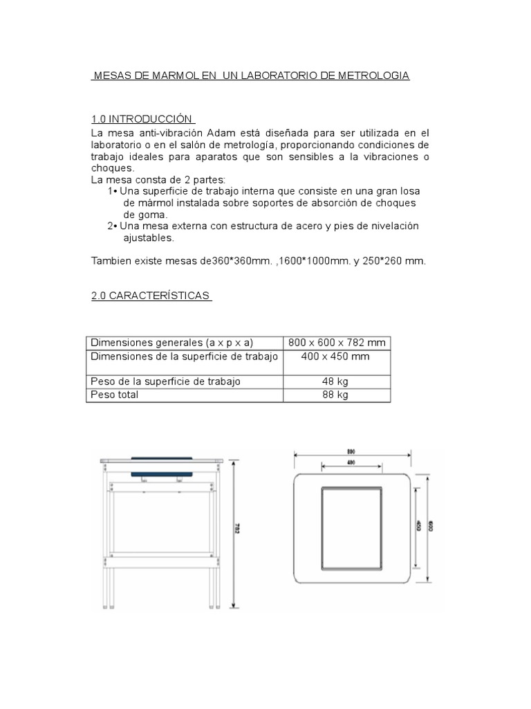 Mesas de Mármol en Metrología | PDF | Acero | Tornillo