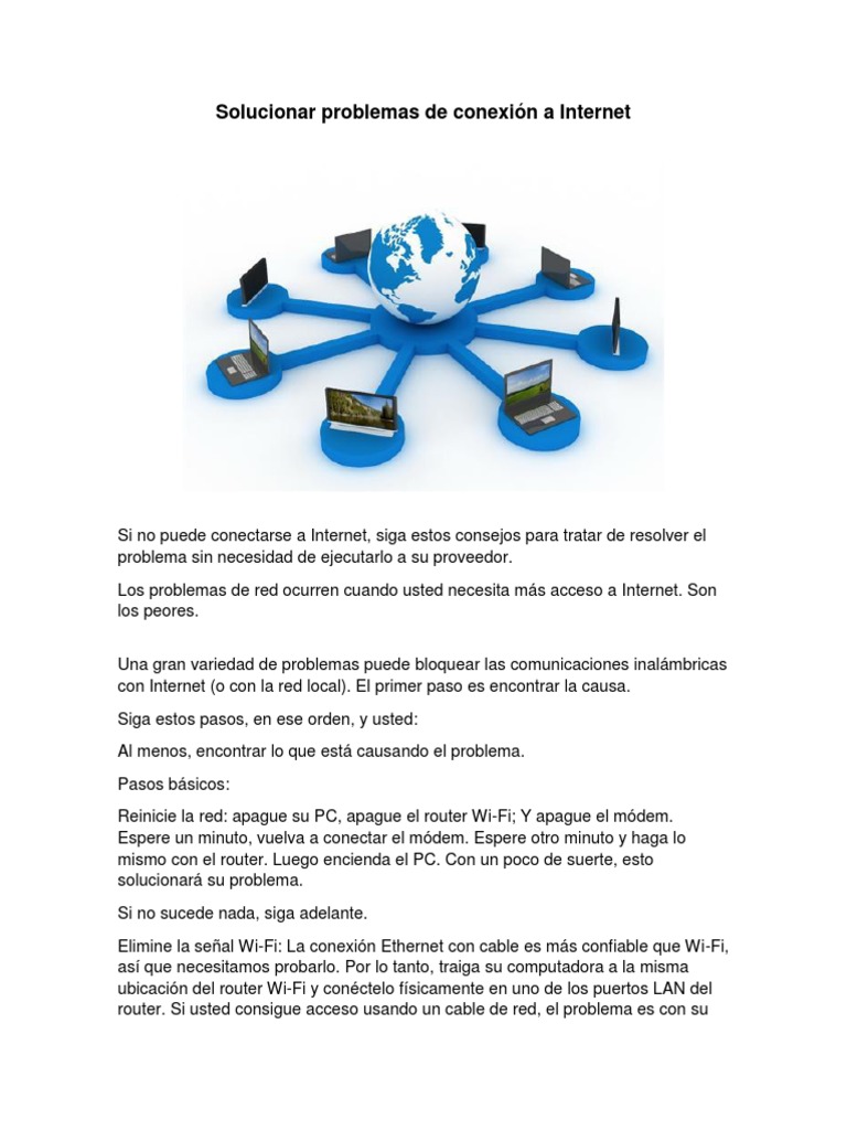 Guía para Resolver Problemas de Internet | PDF | Wifi | Red de computadoras