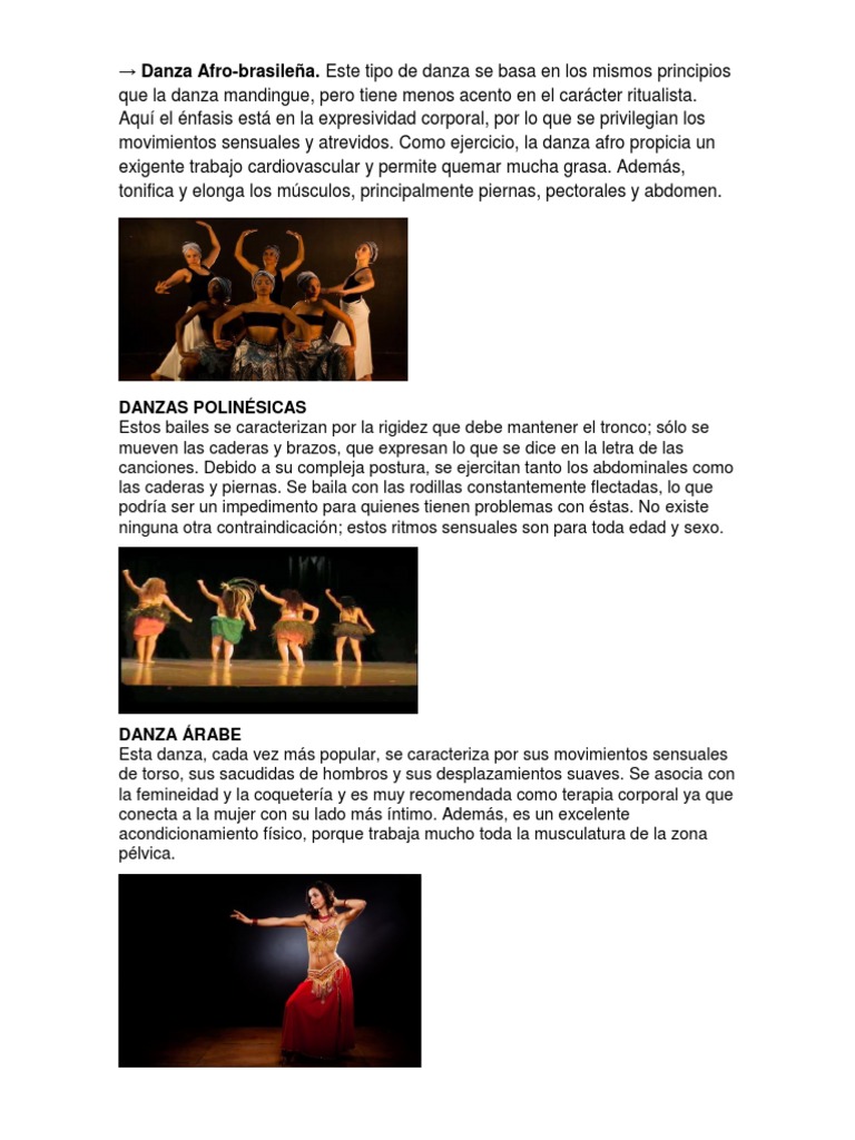 Tipos de Bailes y Danzas | Descargar gratis PDF | Ballet | Bailes