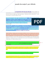 El Pesimismo de La Sociedad, Todo Tiempo Pasado Fue Mejor PDF