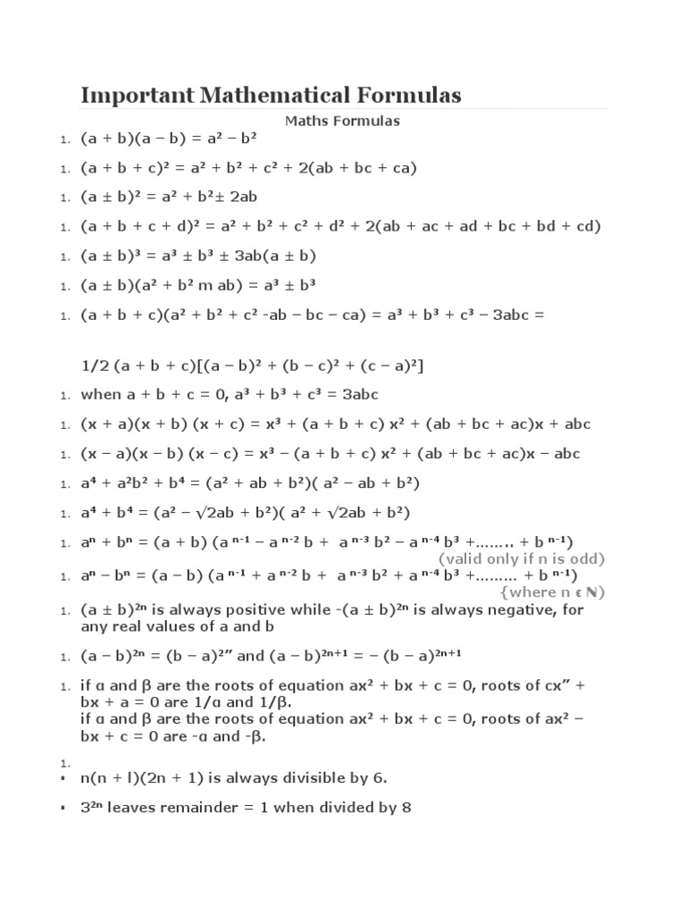 Mathematics Formulas | Classical Geometry | Geometric Shapes | Free 30