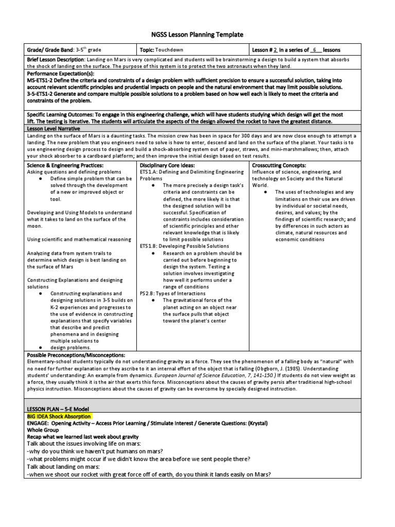 Touchdown Lesson 2 | PDF | Scientific Method | Force