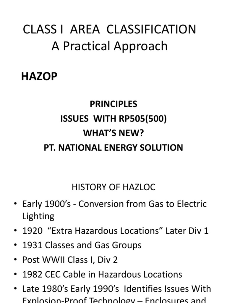 Area Classification Oil Refinery Gases