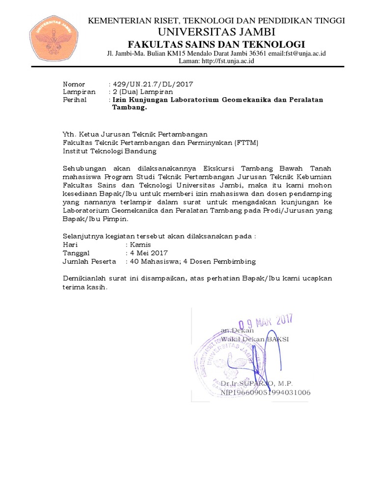 SURAT PENGANTAR KUNJUNGAN ITB pdf SURAT PENGANTAR KUNJUNGAN ITB pdf