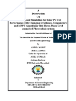 A Dissertation On Modeling and Simulation For Solar PV Cell Performance With Changing Irradiance, Temperature and MPPT Algorithms With Three-Phase Grid Connected Photovoltaic System