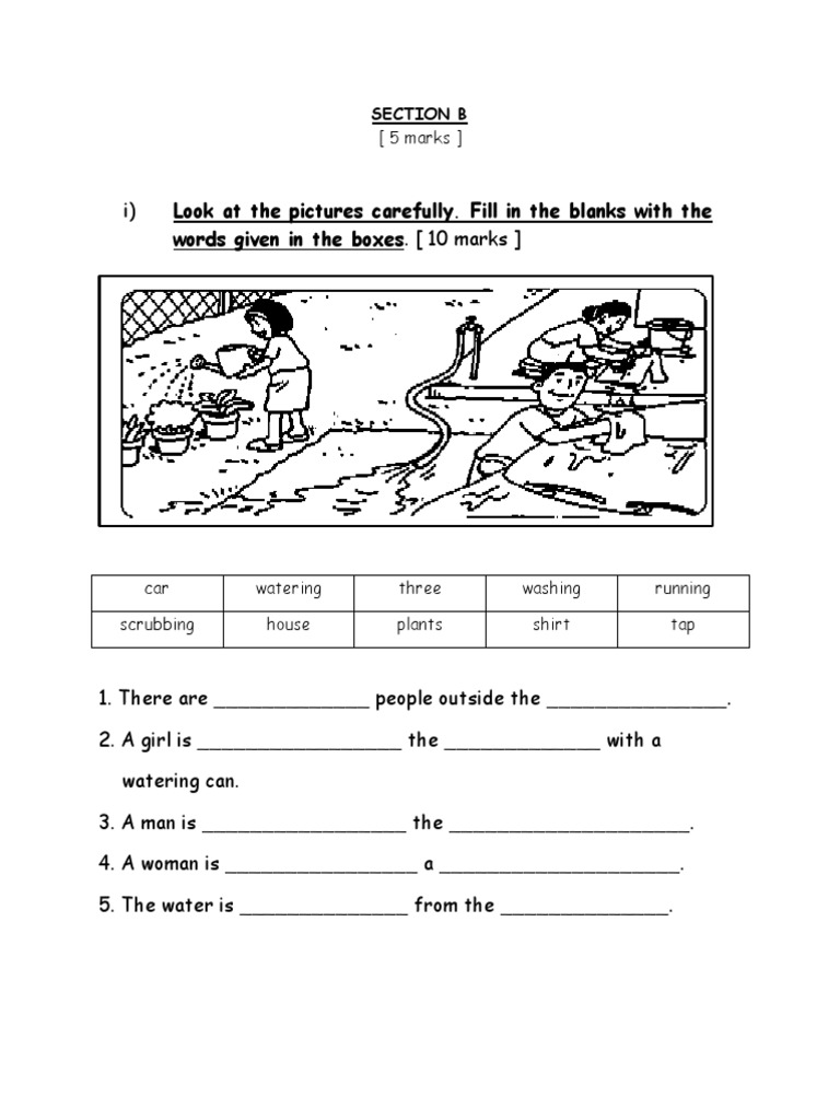 Look at The Pictures Carefully. Fill in The Blanks With The Words Given ...