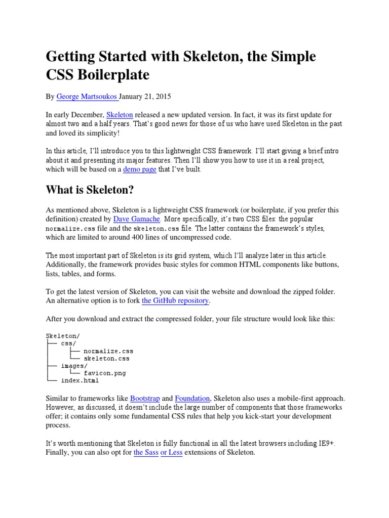 An Introduction to Skeleton, a Lightweight CSS Framework for Building ...