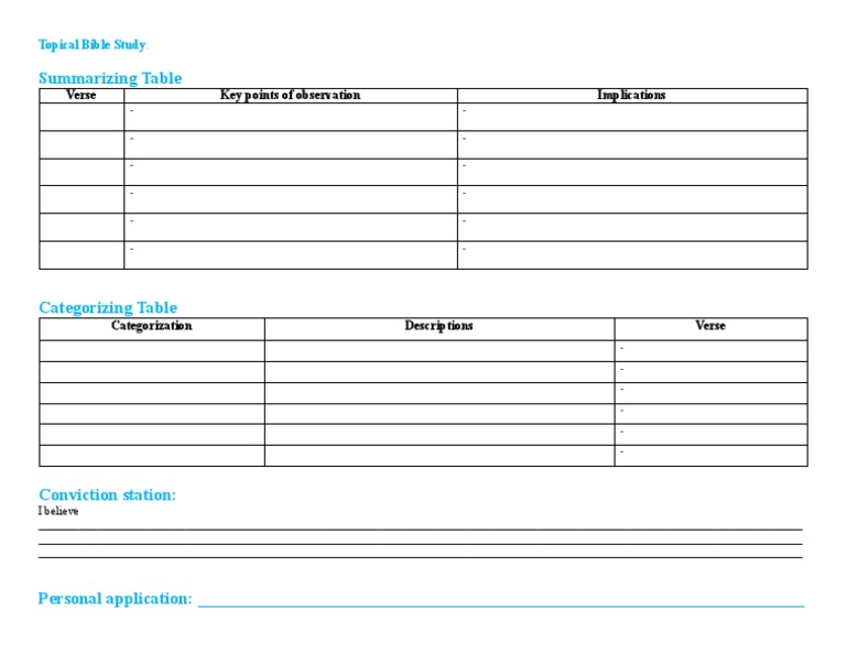 Summarizing Table: Verse Key Points of Observation Implications | PDF